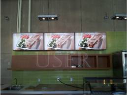 1x3 46” LCD video wall in Restaurant in Canada