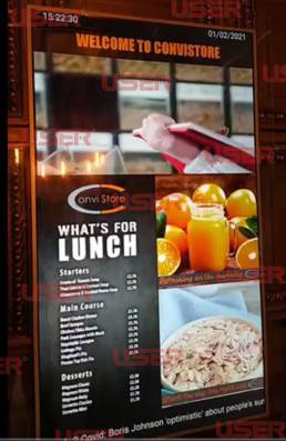 double-sided hanging digital signage in England