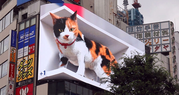 Giant anamorphic ‘3D’ LED cat turns heads in Tokyo