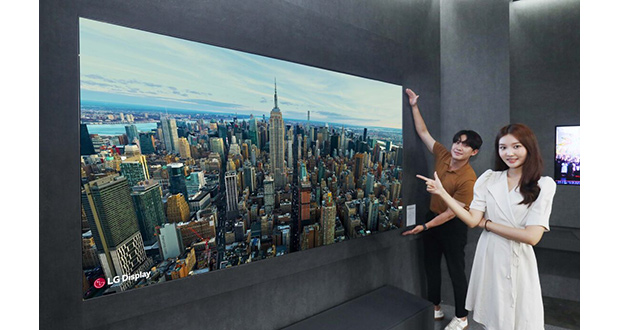 LG unveils biggest ever OLED TV panel at trade show