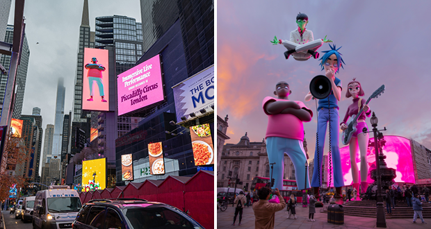 Piccadilly Lights and Times Square host AR music shows